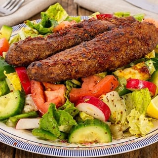 Fattoush with Beef Kebab