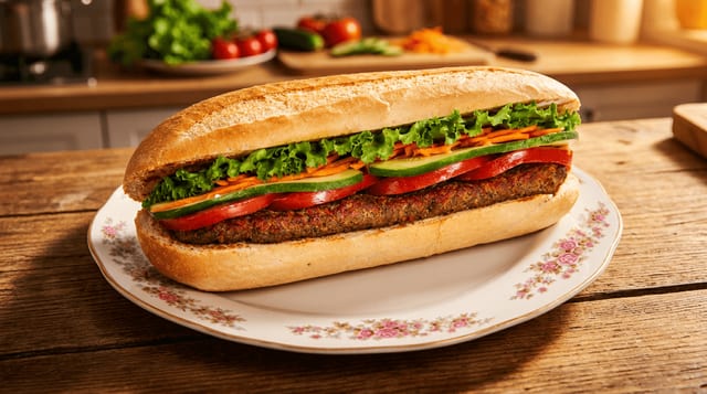 Beef Kebab Sandwich.