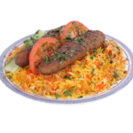 Vibrant Halal tandoori chicken served over seasoned rice
